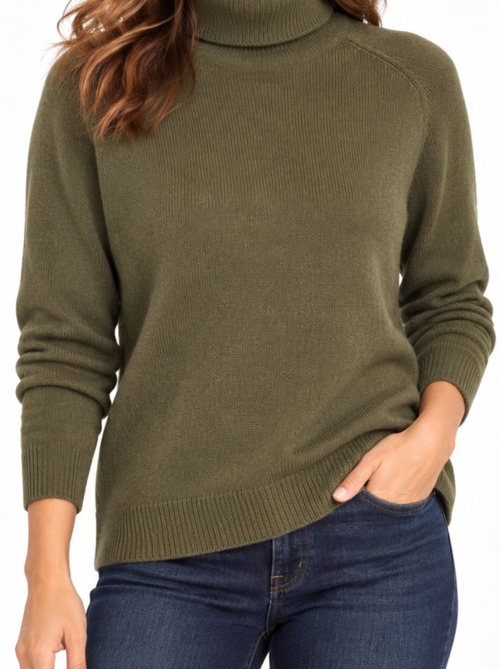 Ralph Lauren Purple Label Olive Green Turtleneck Sweater L
